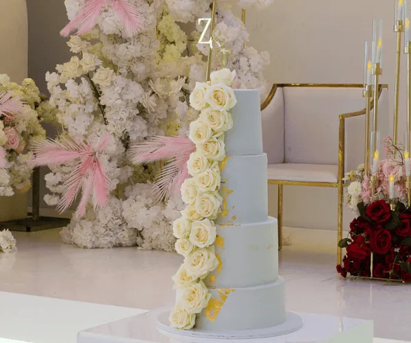 4 Tier Pure White Wedding Cake