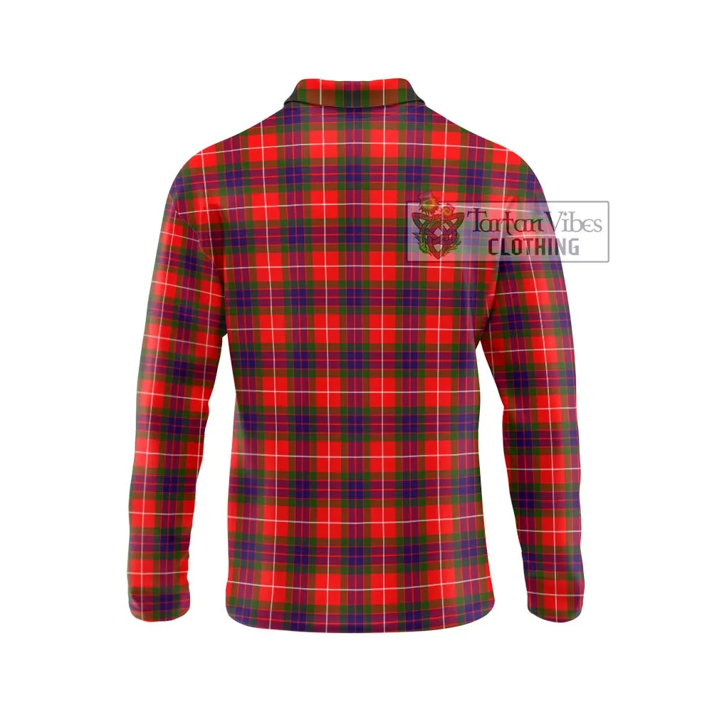 Abernethy Tartan Long Sleeve Polo Shirt with Family Crest DNA In Me Style