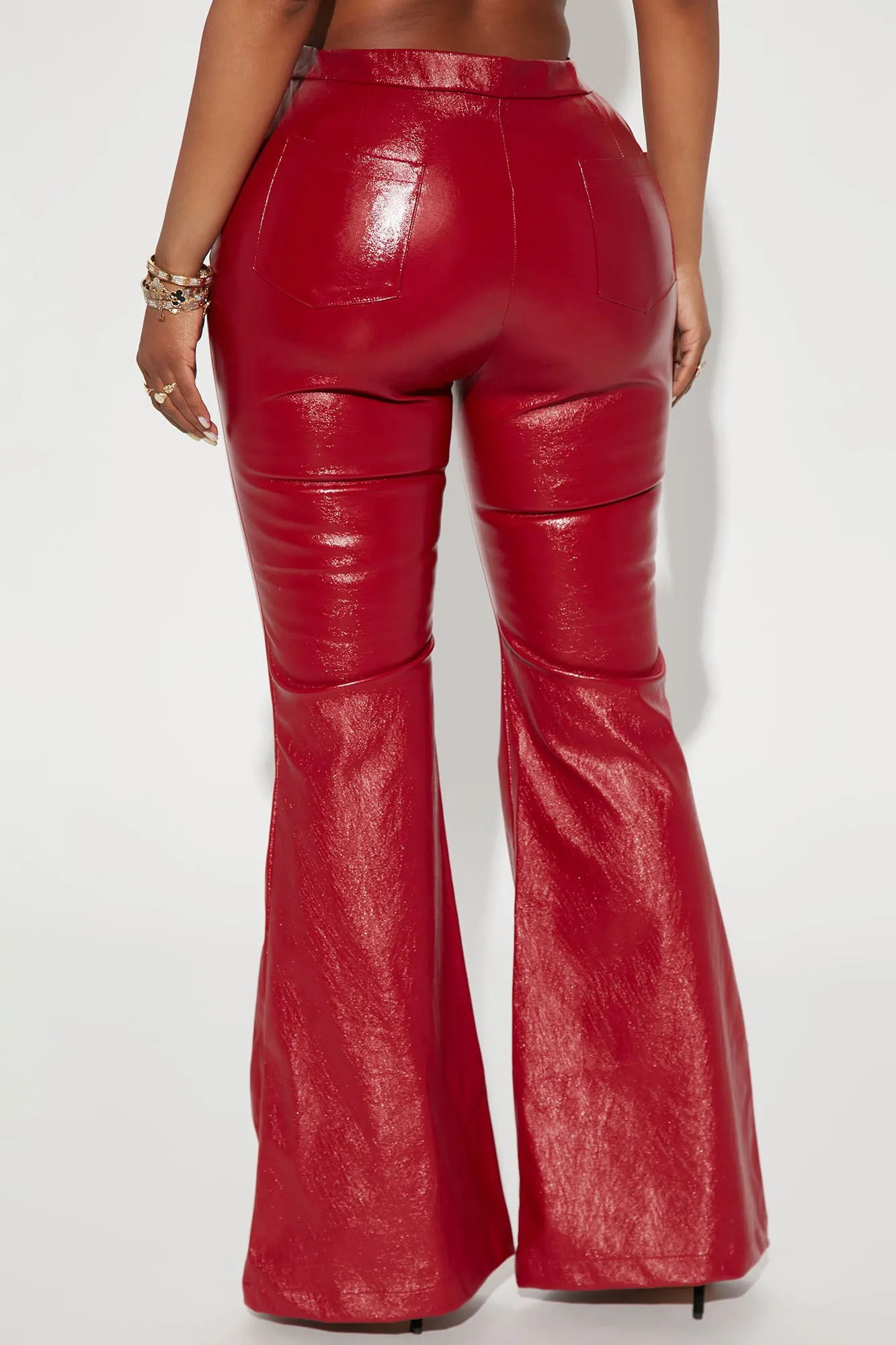 Always Bad Faux Leather Pant 32 - Red