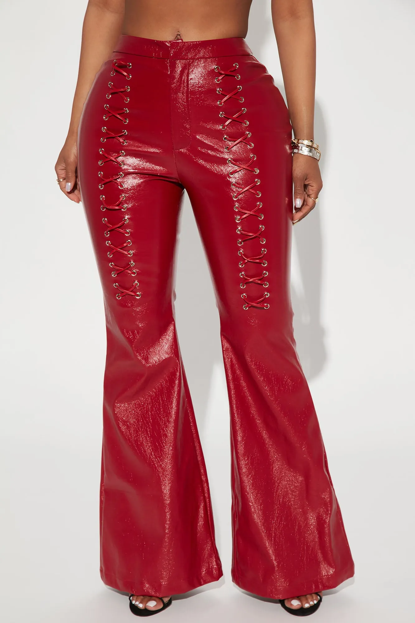 Always Bad Faux Leather Pant 32 - Red