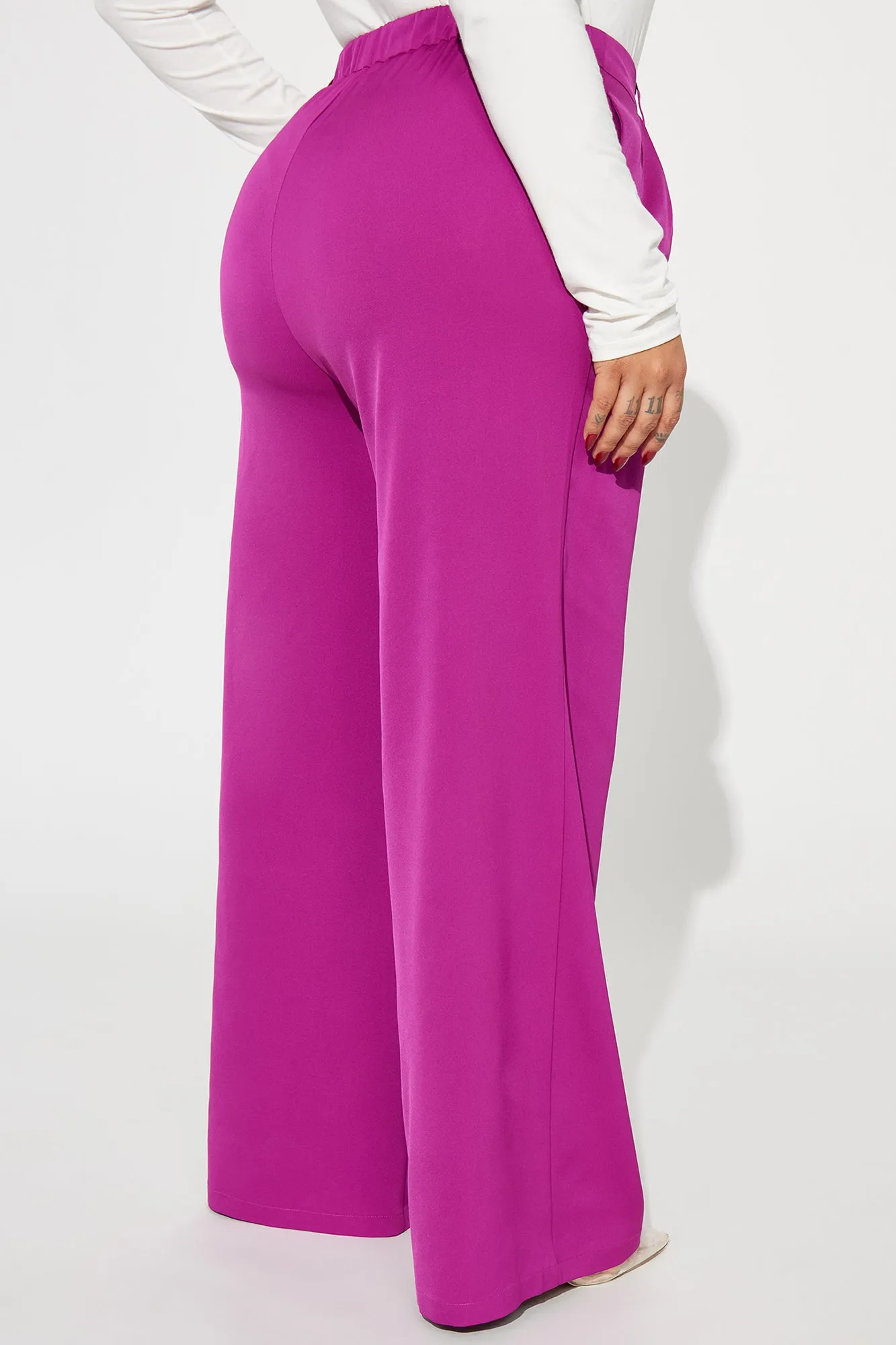 Annalise Asymmetrical Trouser - Magenta