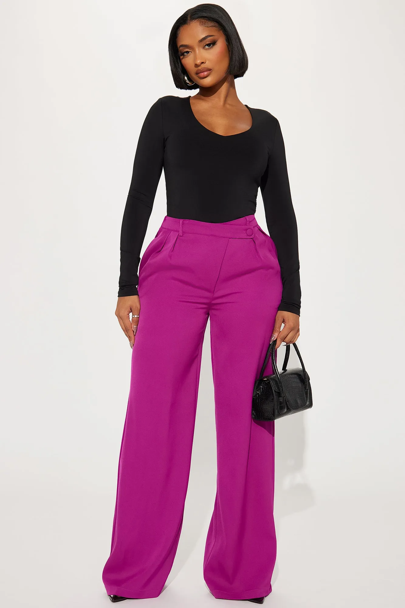 Annalise Asymmetrical Trouser - Magenta
