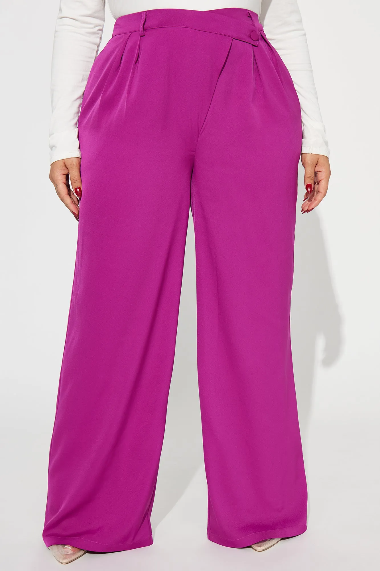 Annalise Asymmetrical Trouser - Magenta