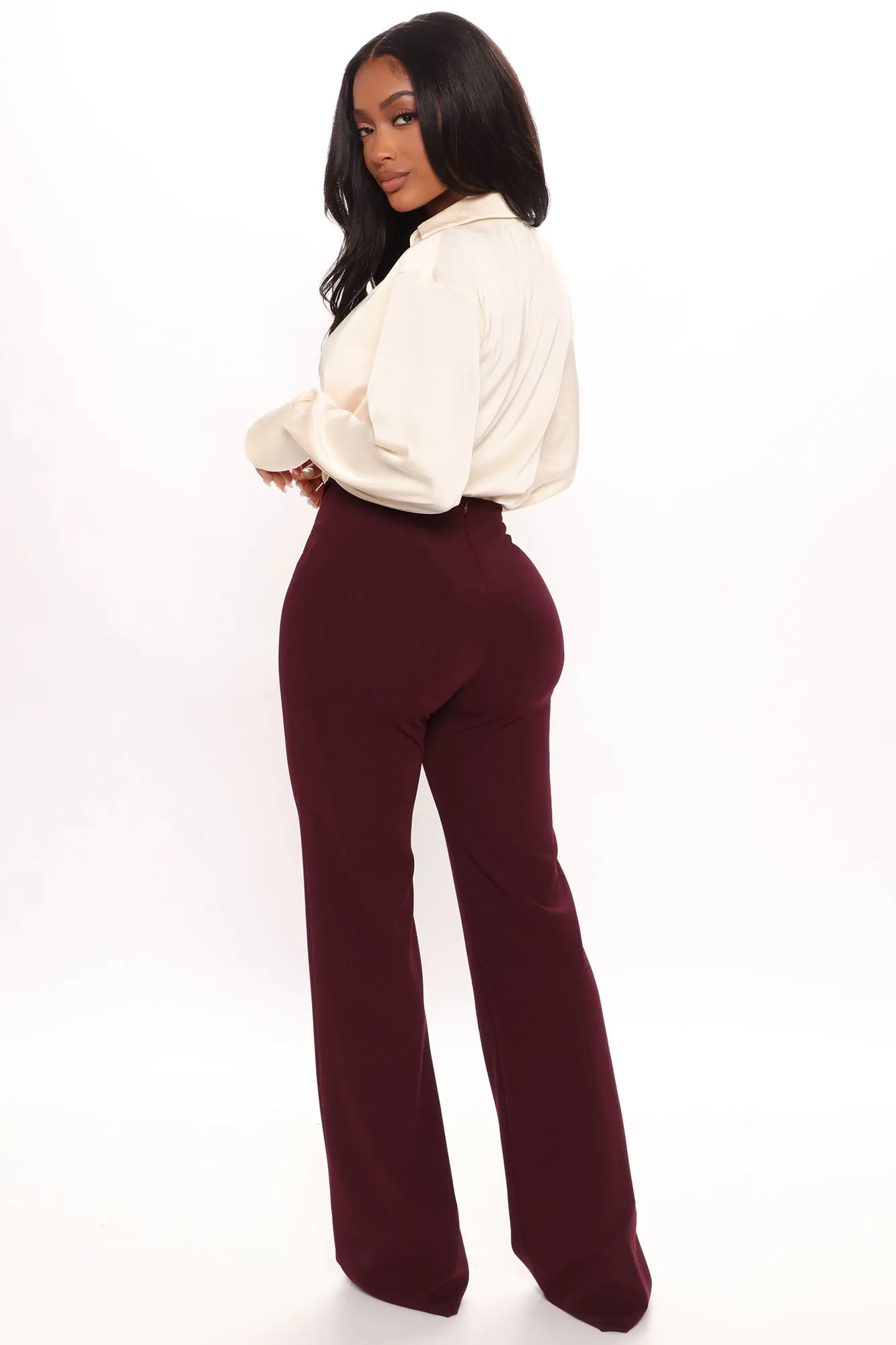 Behind Closed Doors Dress Pant 35 - Burgundy