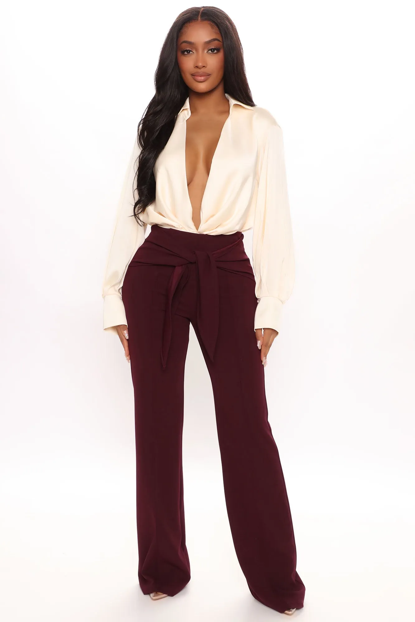 Behind Closed Doors Dress Pant 35 - Burgundy