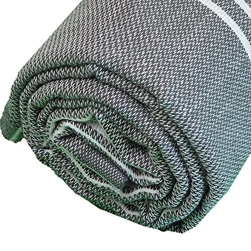 Bersuse Towels Anatolia XL Beach Blanket Throw Blanket Turkish Towel 100% Cotton Extra-Large Quick-Dry Lightweight Premium Peshtemal Towel - 61x82 Inches, Grey Blue