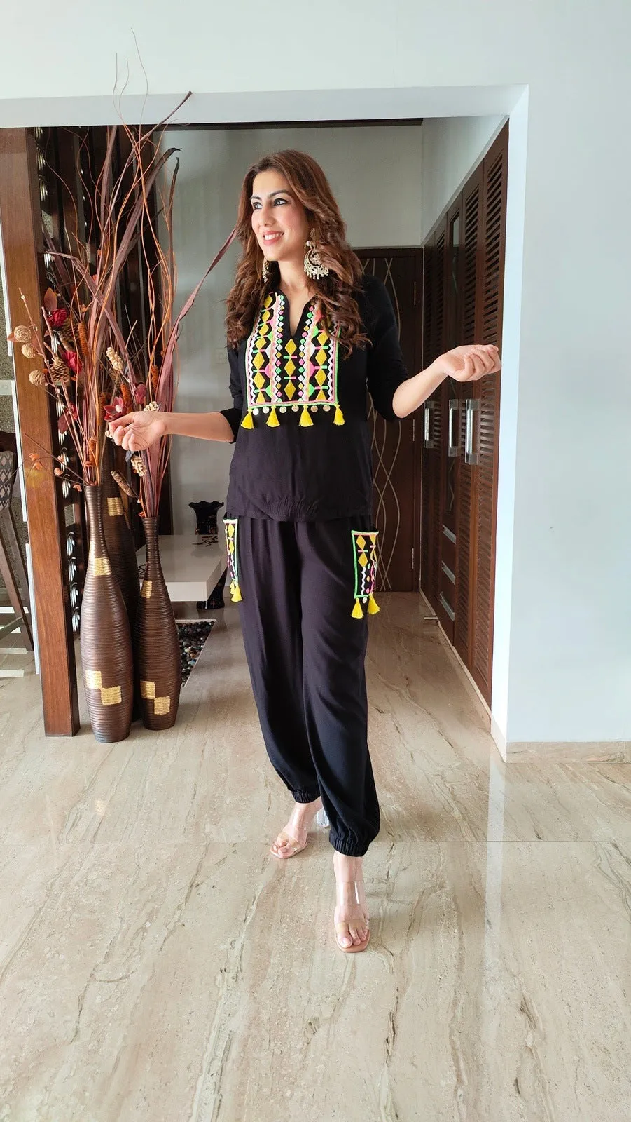 Boho Black Coord Set