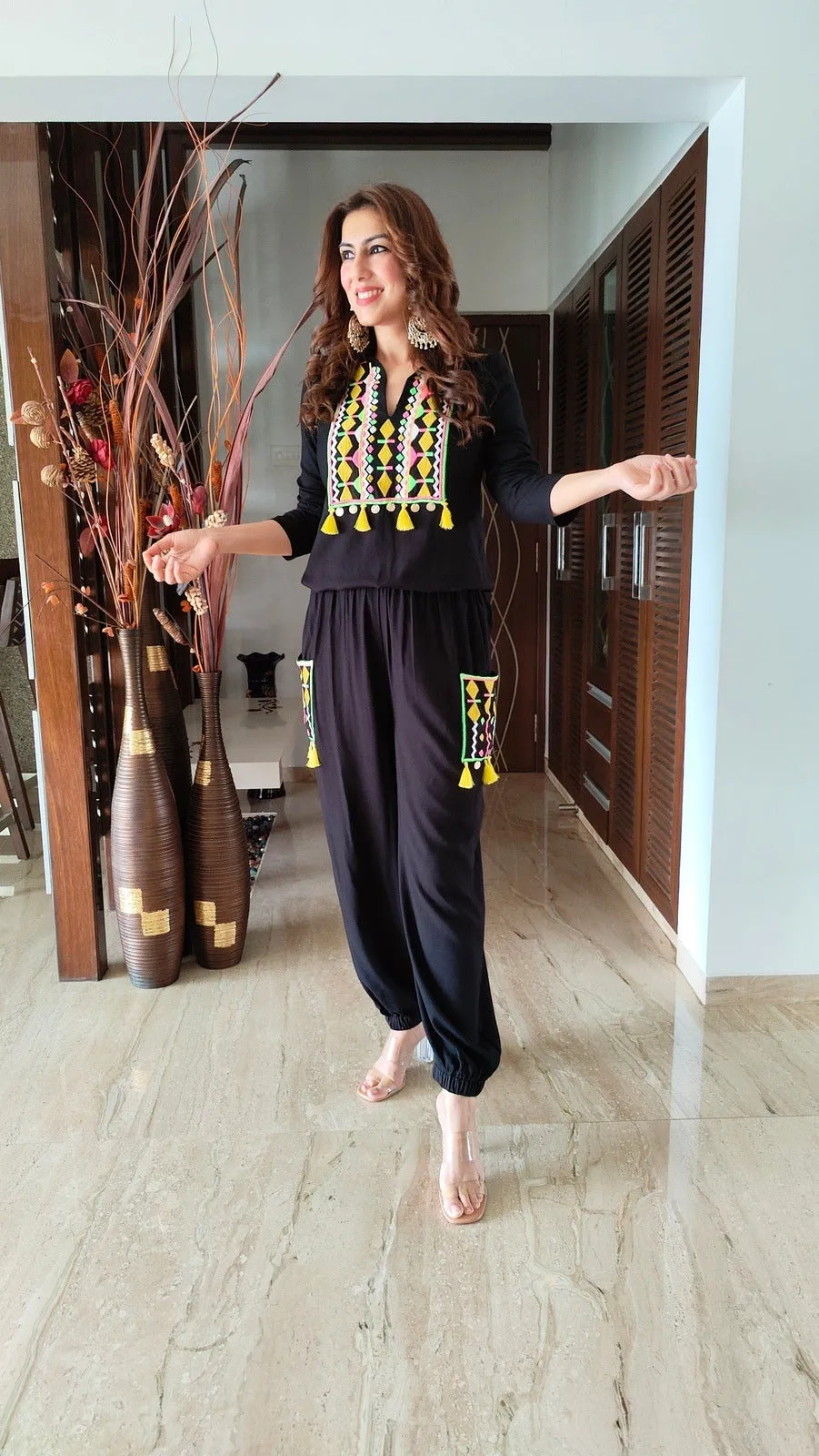 Boho Black Coord Set