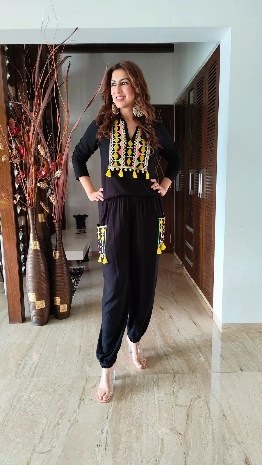 Boho Black Coord Set