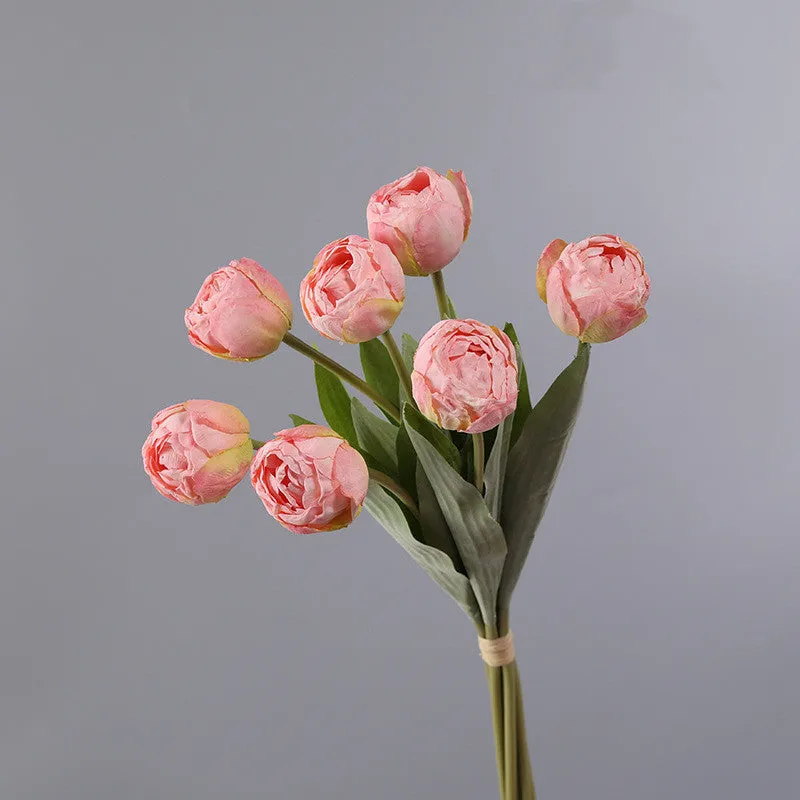 Bulk Exclusive 7Pcs Burnt Tulip Stems Bouquet Artificial Floral Wholesale