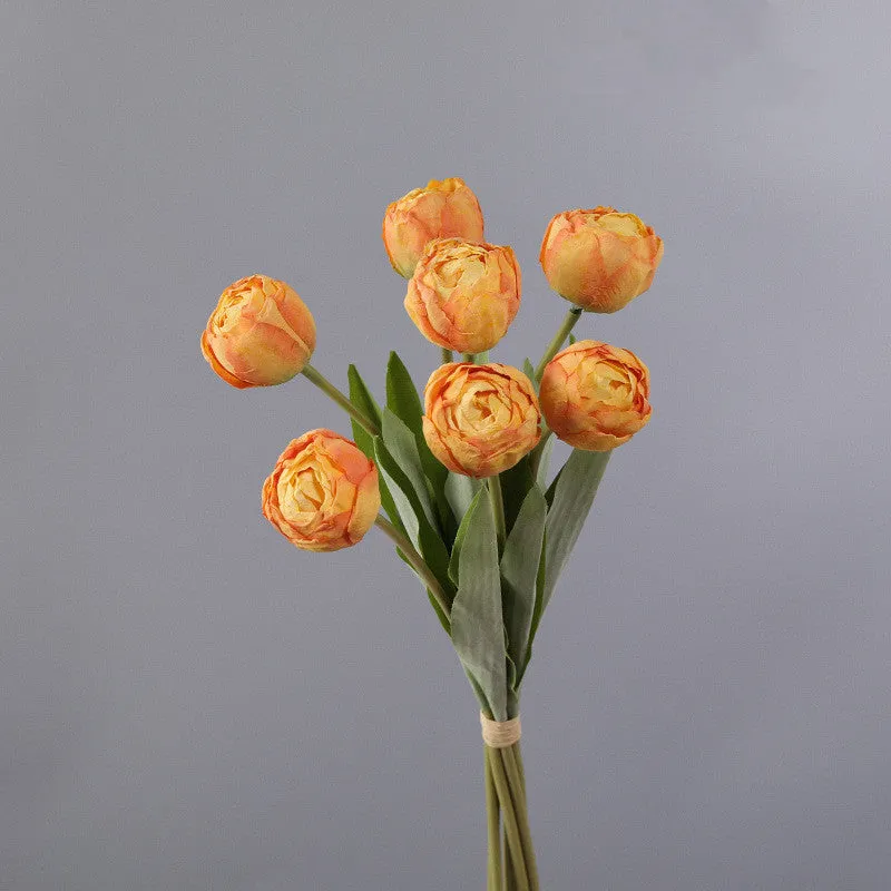 Bulk Exclusive 7Pcs Burnt Tulip Stems Bouquet Artificial Floral Wholesale