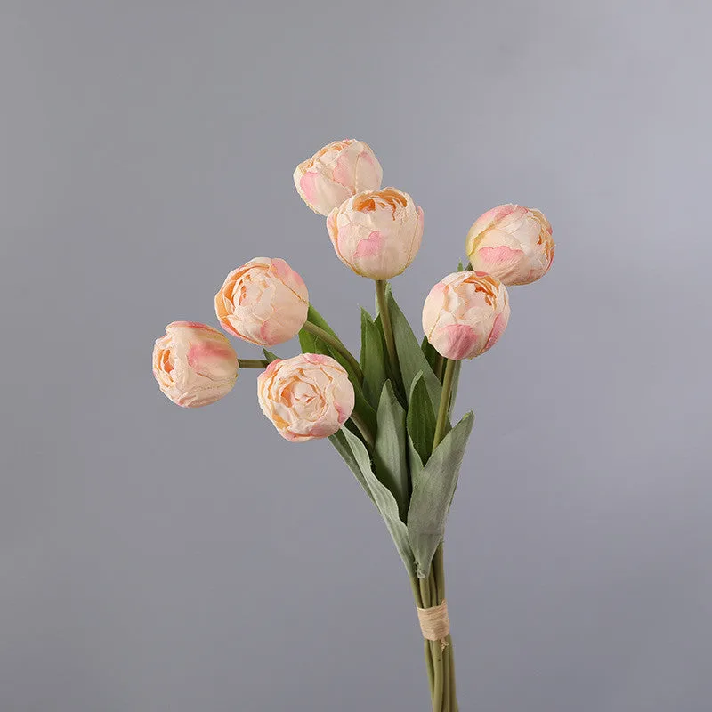 Bulk Exclusive 7Pcs Burnt Tulip Stems Bouquet Artificial Floral Wholesale