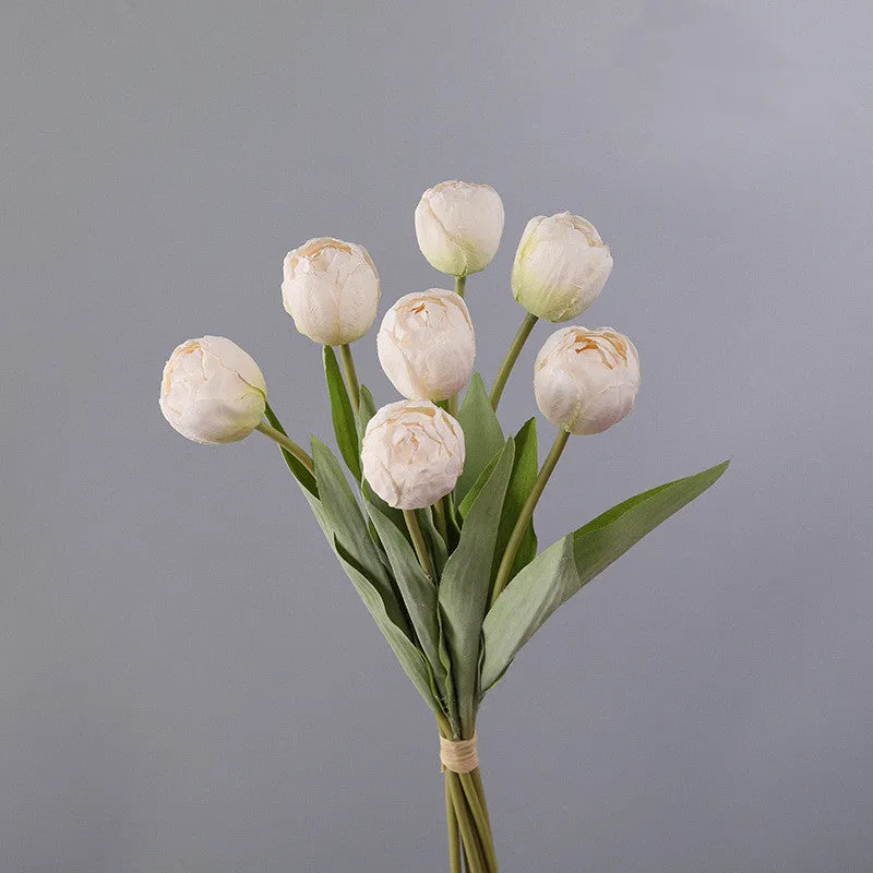 Bulk Exclusive 7Pcs Burnt Tulip Stems Bouquet Artificial Floral Wholesale
