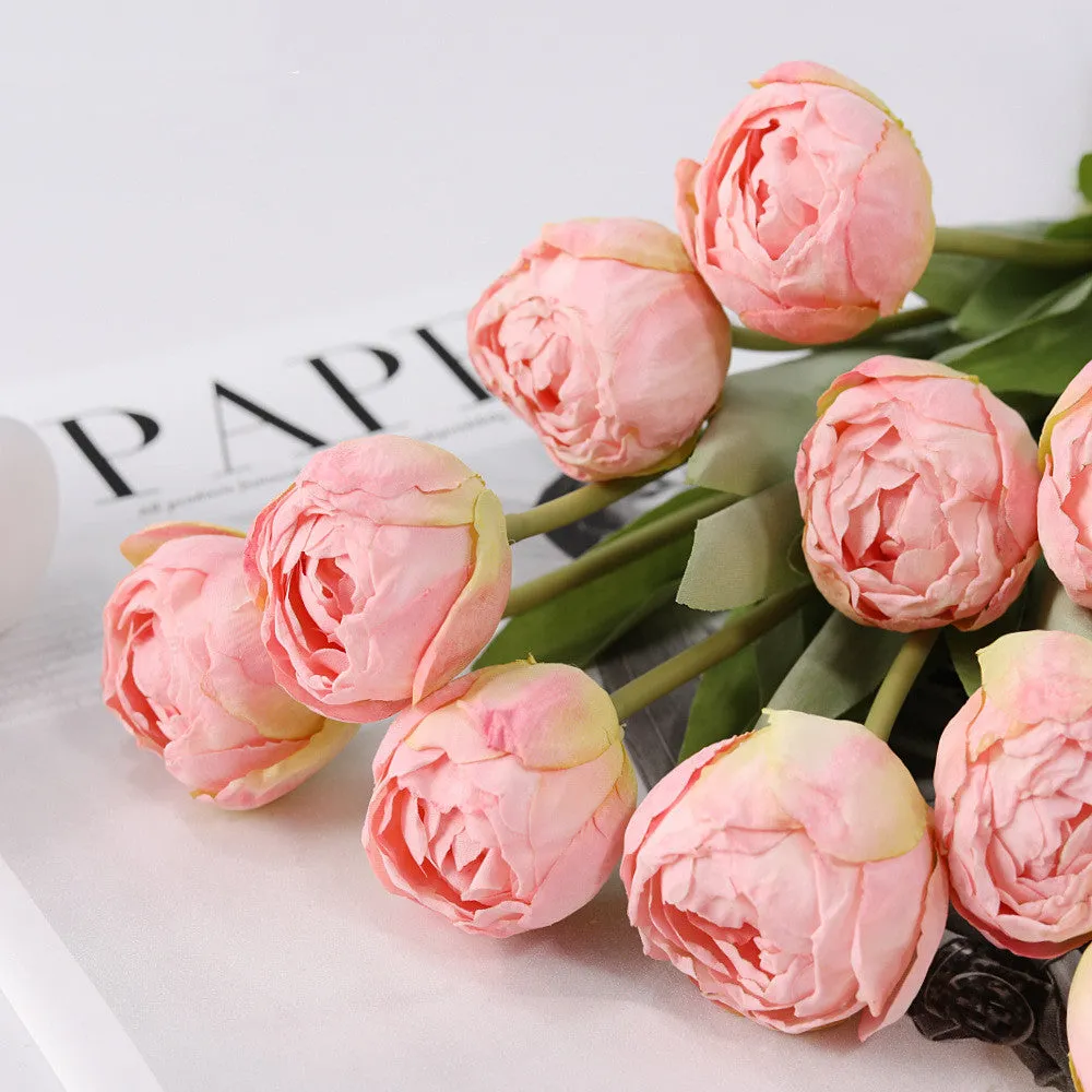 Bulk Exclusive 7Pcs Burnt Tulip Stems Bouquet Artificial Floral Wholesale