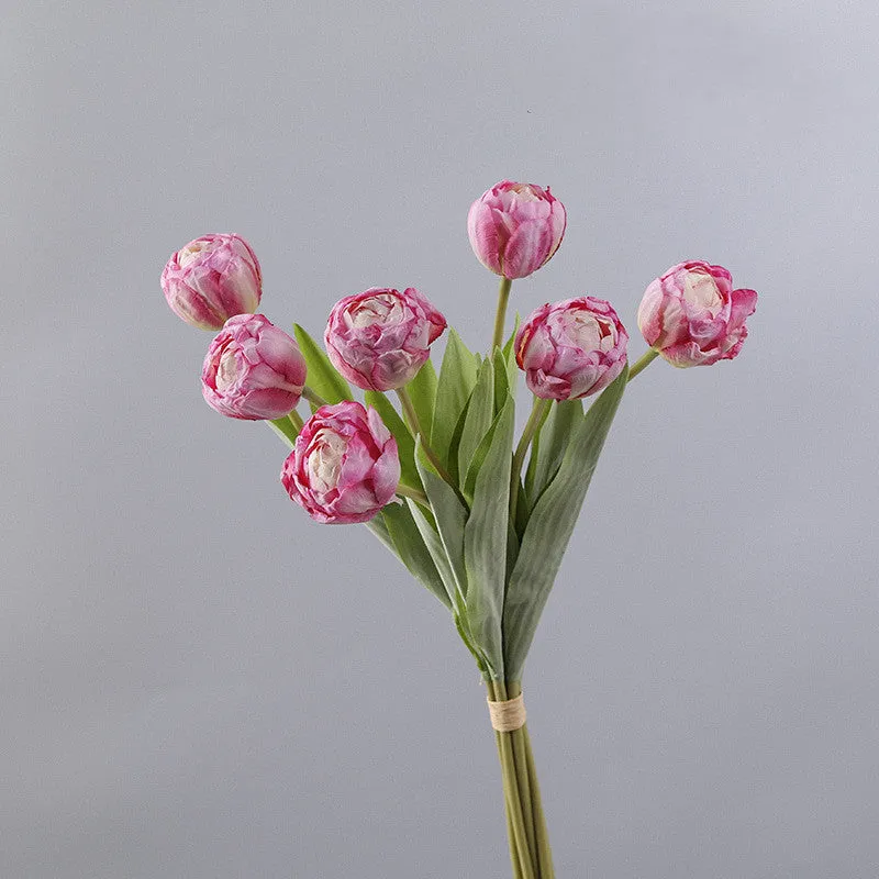 Bulk Exclusive 7Pcs Burnt Tulip Stems Bouquet Artificial Floral Wholesale