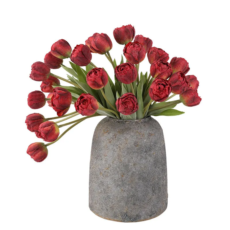 Bulk Exclusive 7Pcs Burnt Tulip Stems Bouquet Artificial Floral Wholesale