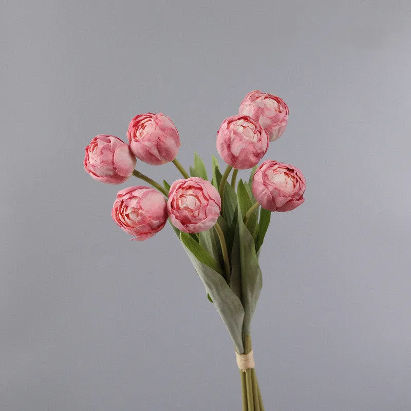 Bulk Exclusive 7Pcs Burnt Tulip Stems Bouquet Artificial Floral Wholesale