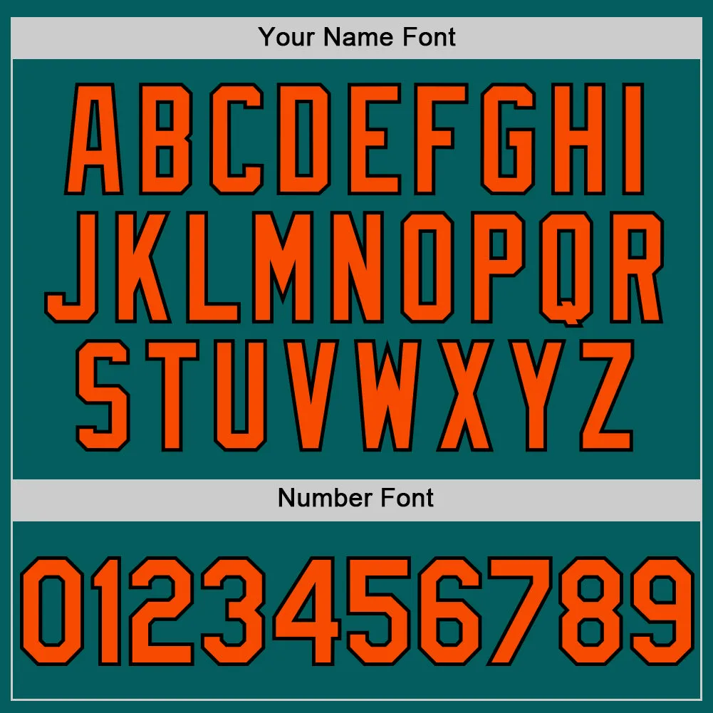 Custom Teal Orange-Black Authentic Sleeveless Baseball Jersey