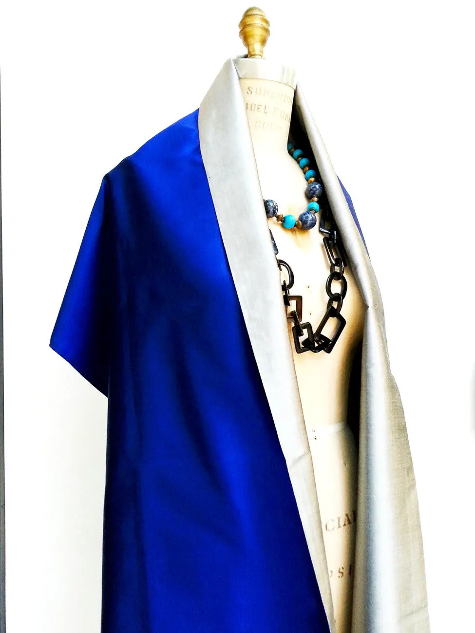 Double Sided Evening Shawl oyal Blue Silver