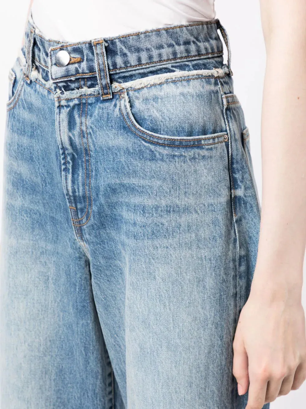Double Waistband Wide Leg Jean