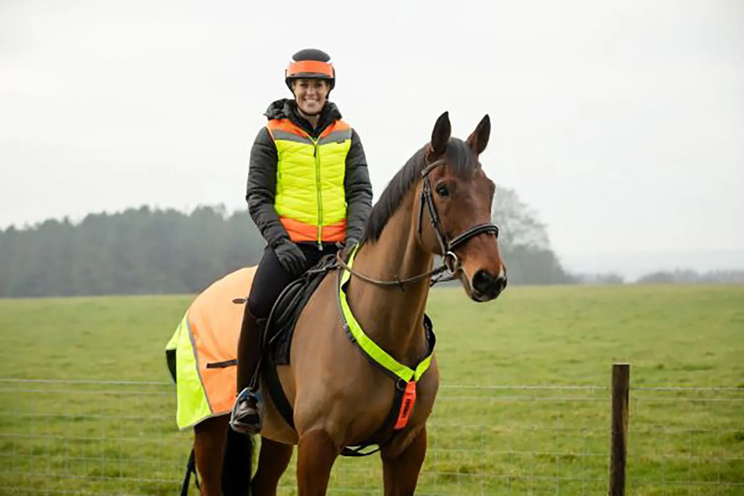 Equisafety Hi-Vis Riding Gilet Yellow/Orange