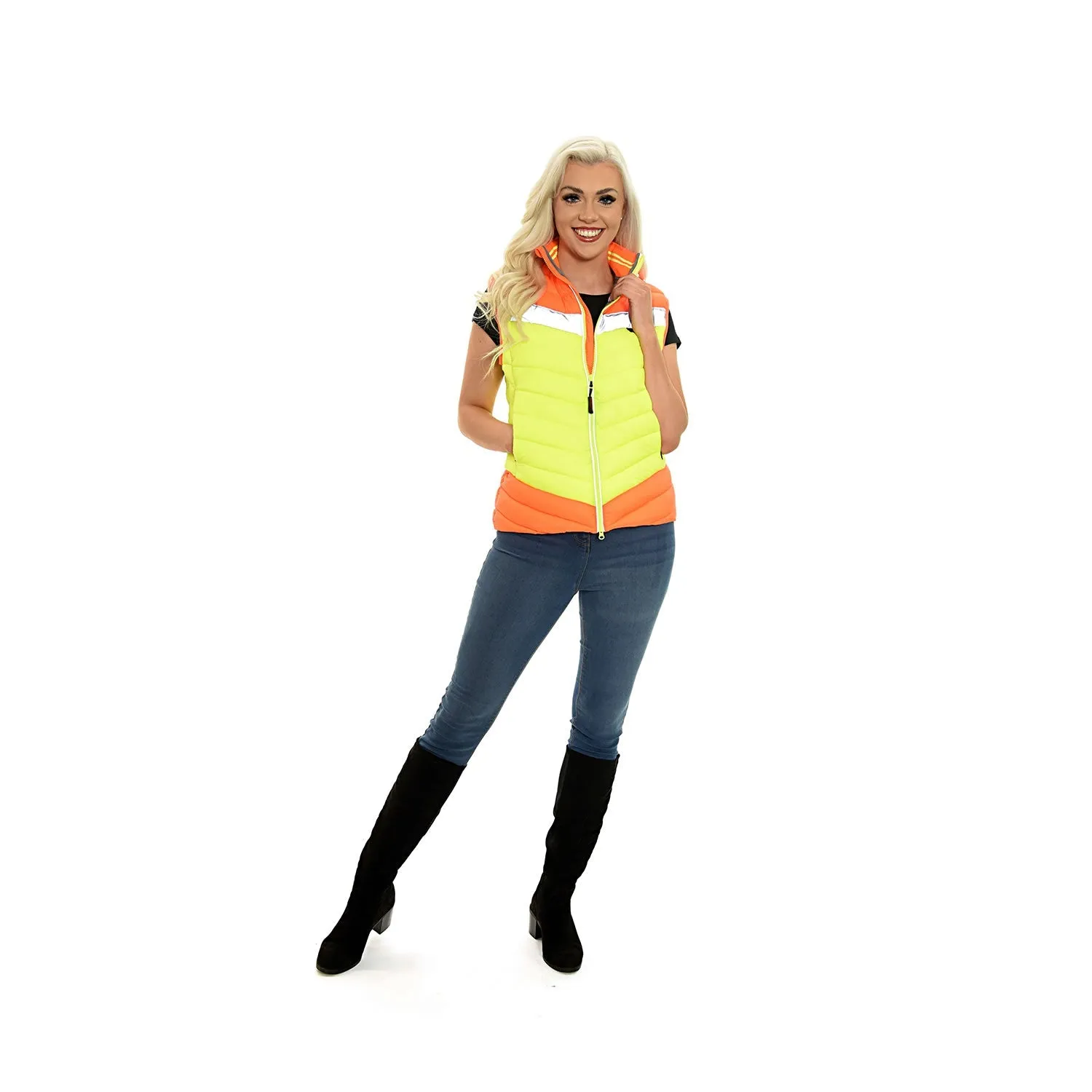 Equisafety Hi-Vis Riding Gilet Yellow/Orange