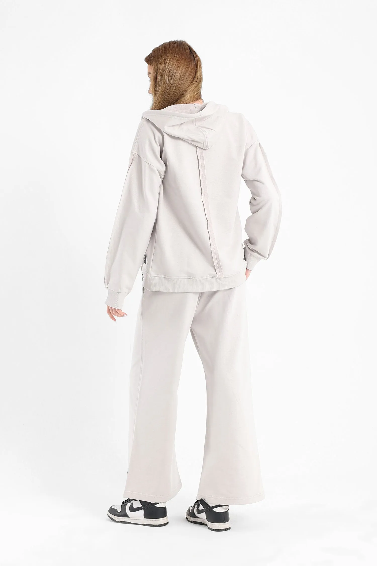 Grey Chill Oversized Zip Up Set - Fit Freak