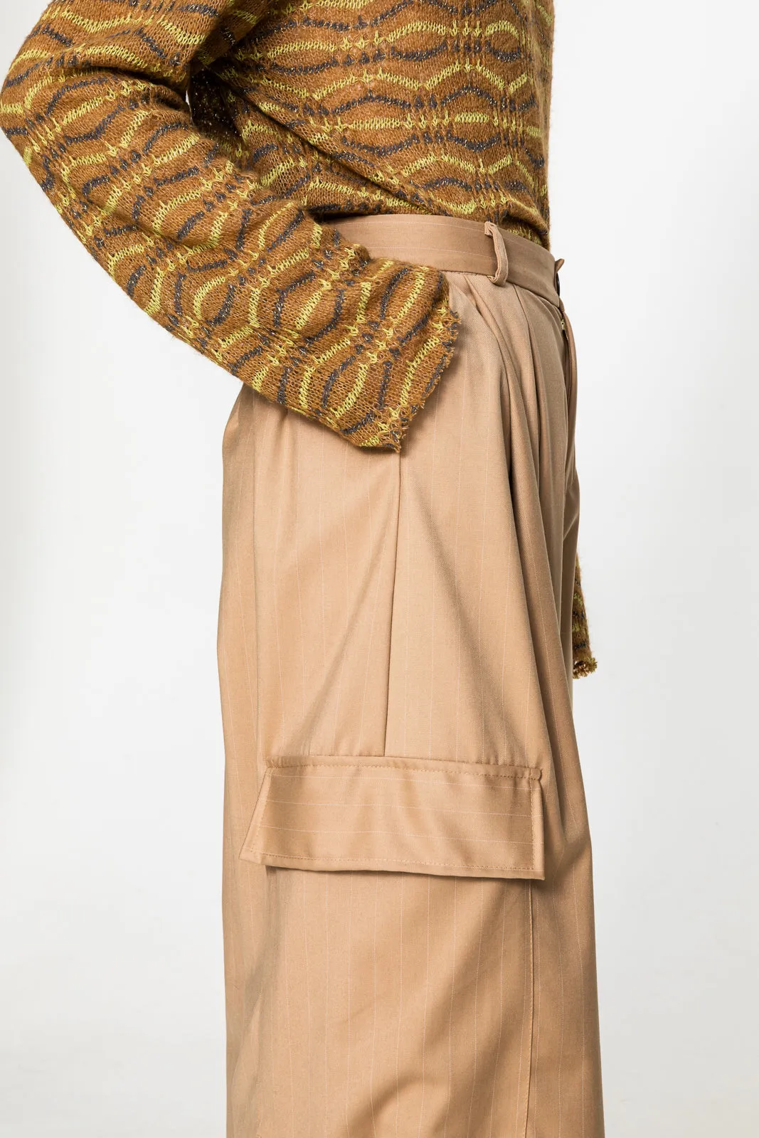 Kanu Pants Striped Beige