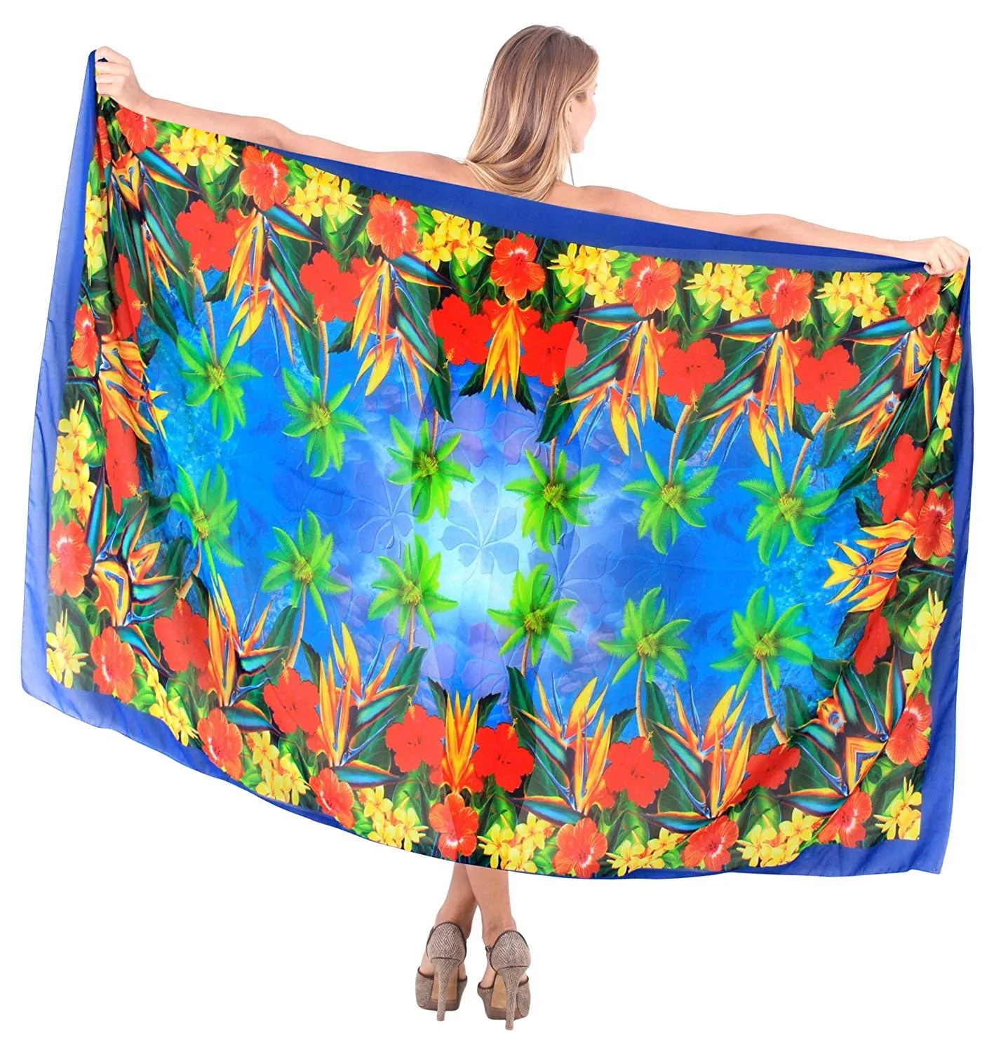 LA LEELA Women Beachwear Bikini Cover up Wrap Dress Swimwear Sarong 17 ONE Size