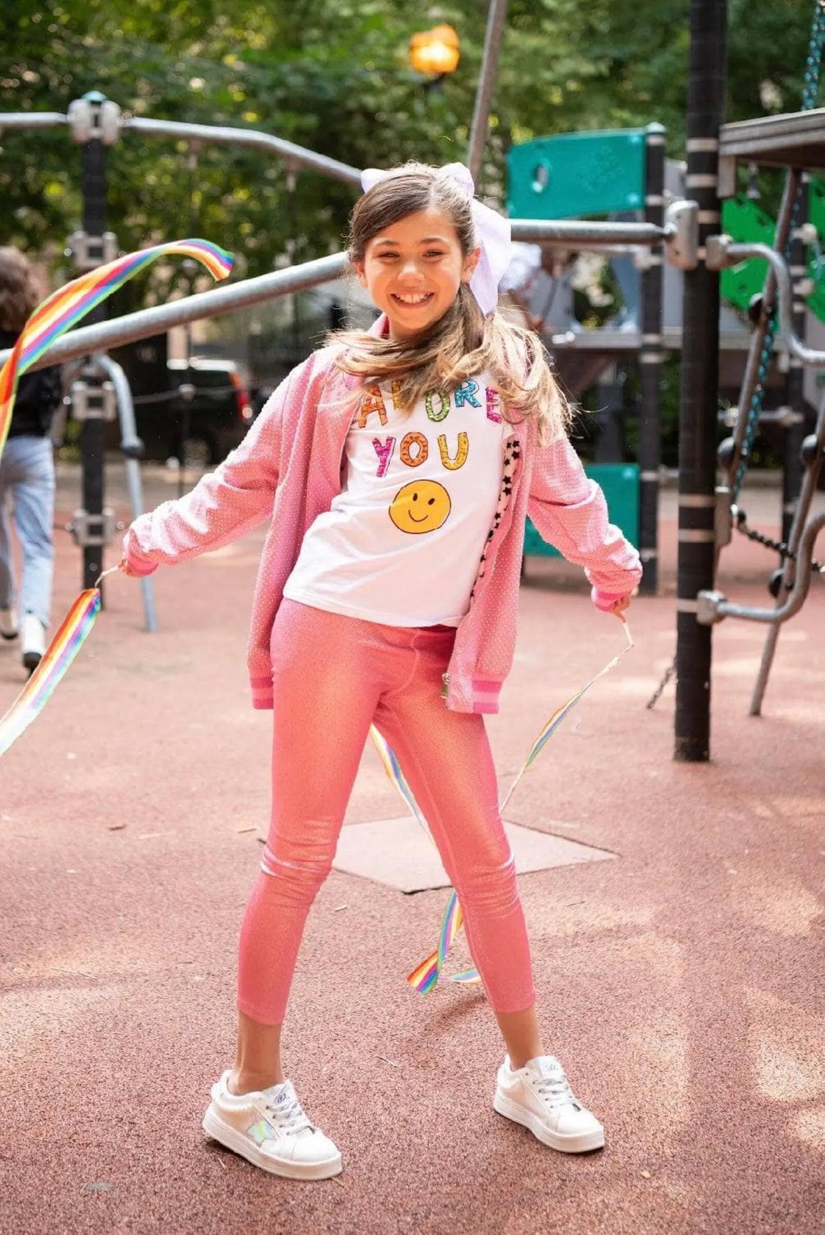 Lola   The Boys Metallic Pink Athletic Leggings