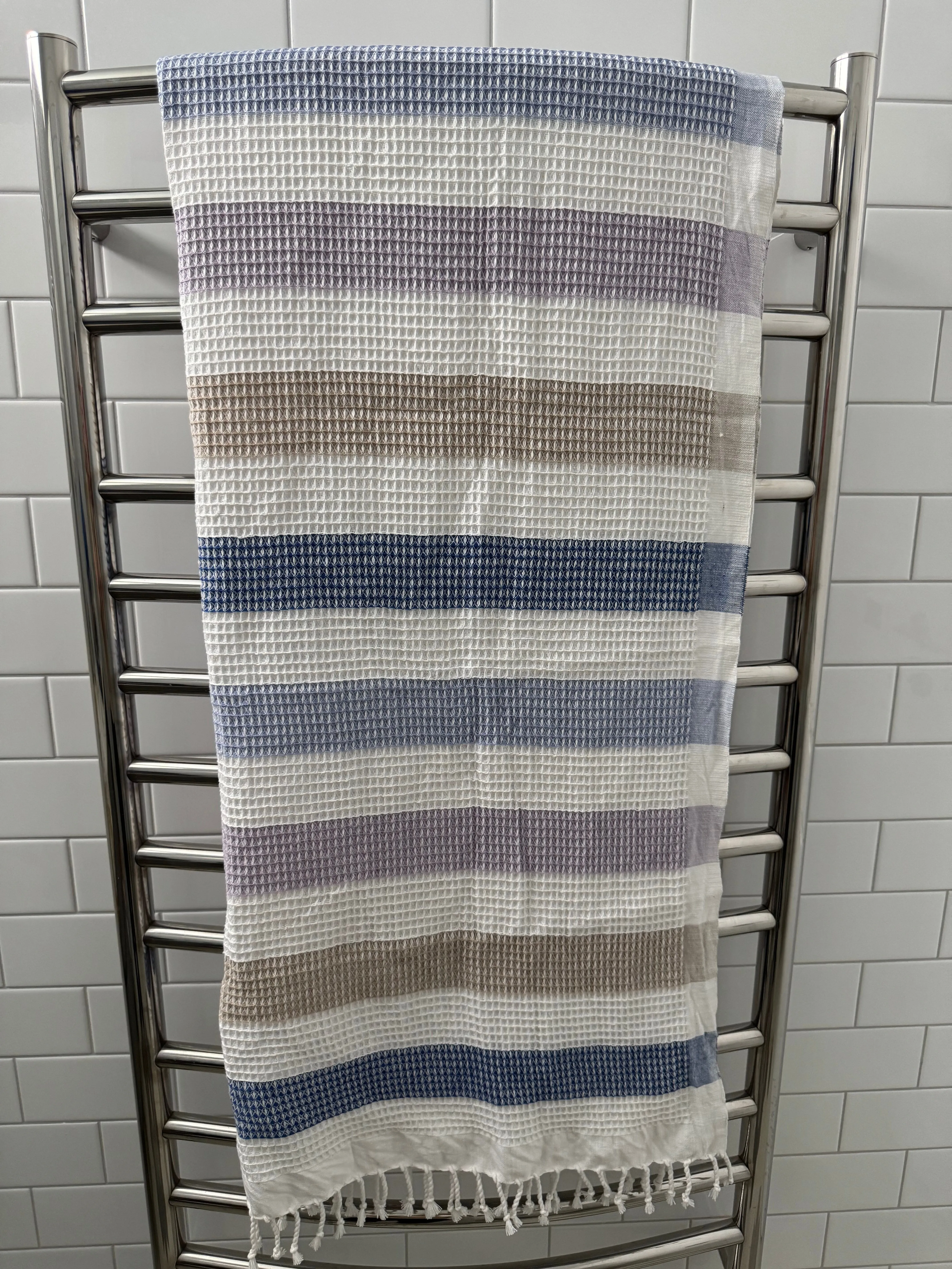 Multi Stripe Waffle Towel