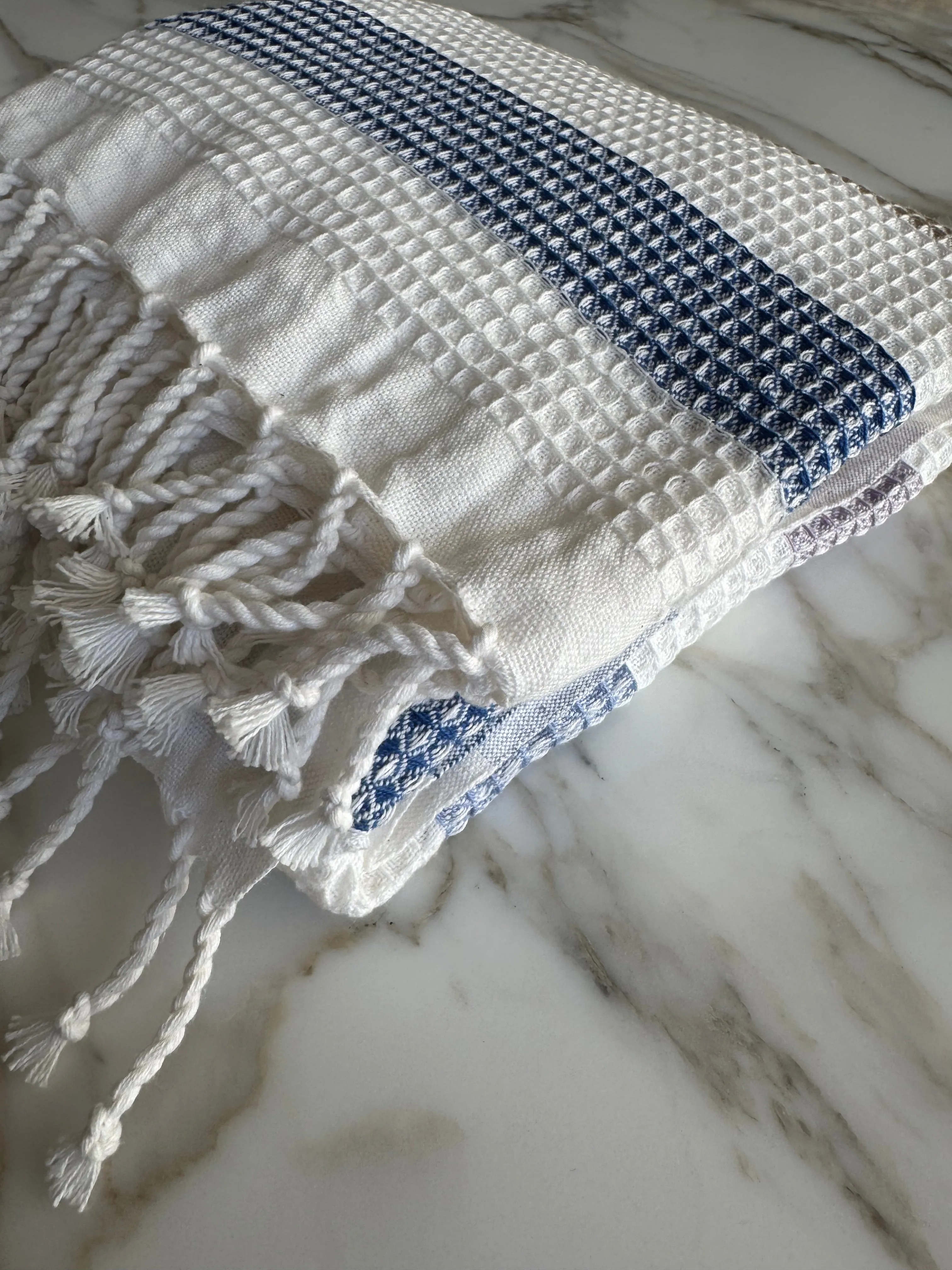Multi Stripe Waffle Towel