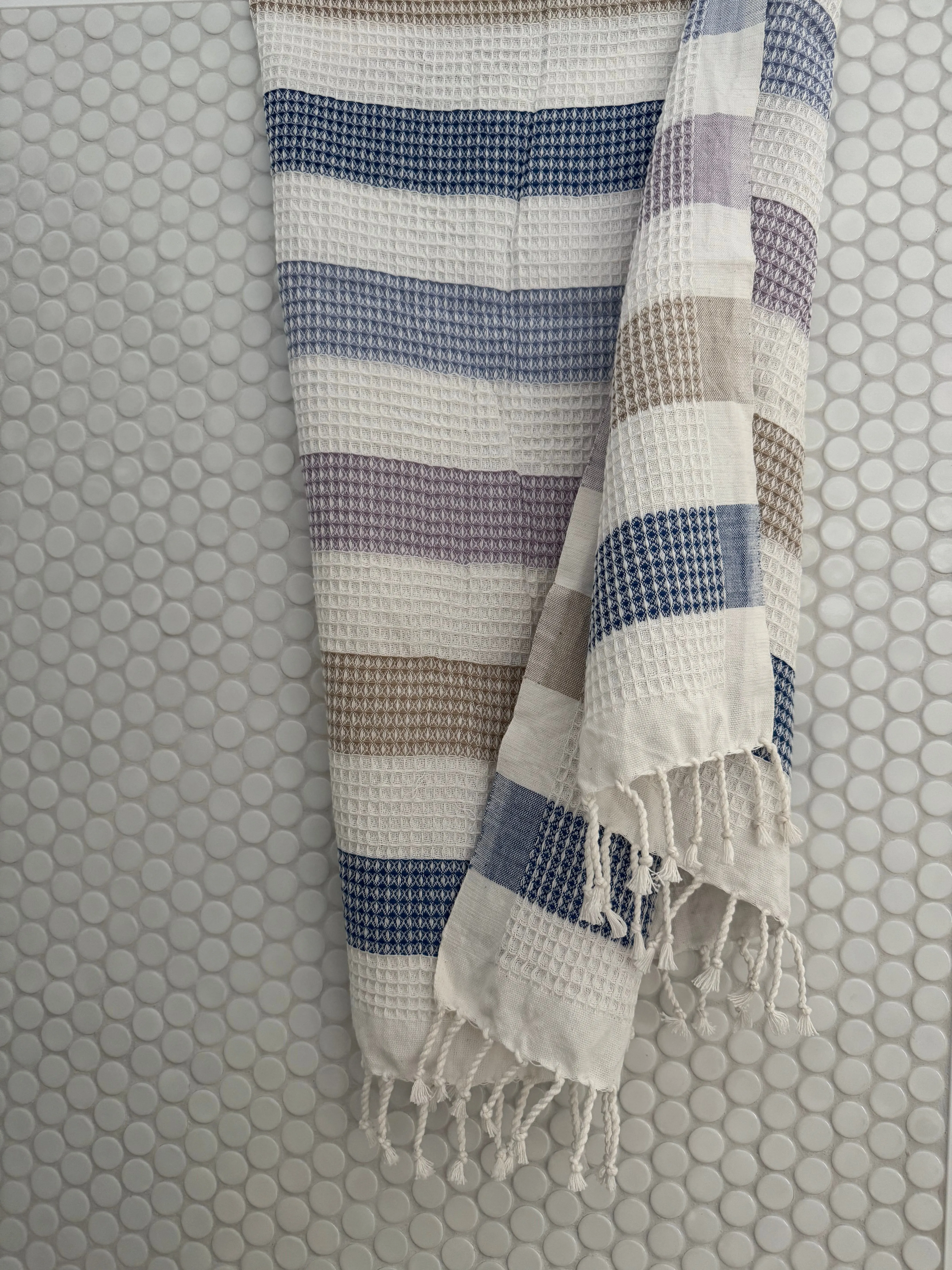Multi Stripe Waffle Towel