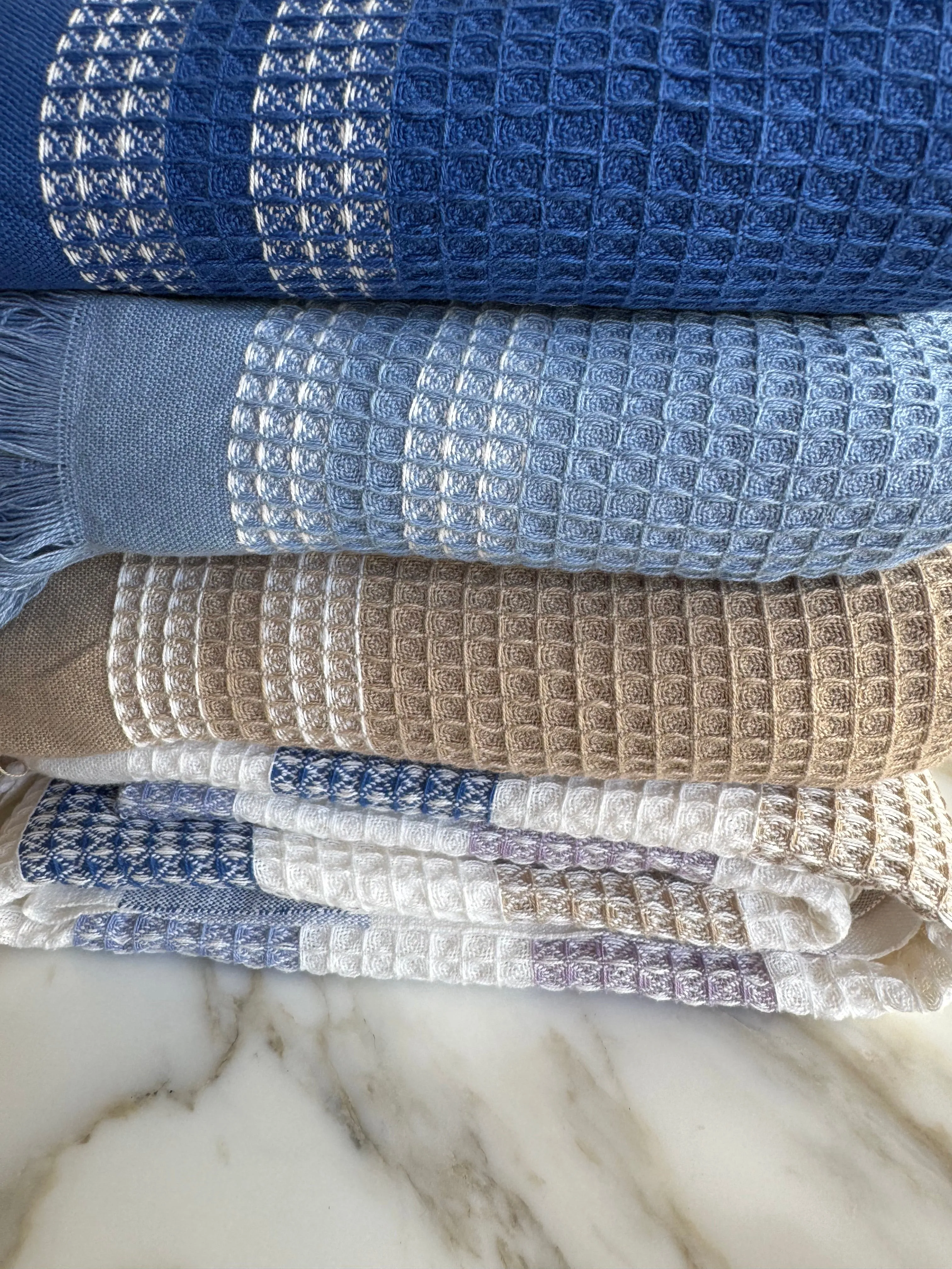 Multi Stripe Waffle Towel