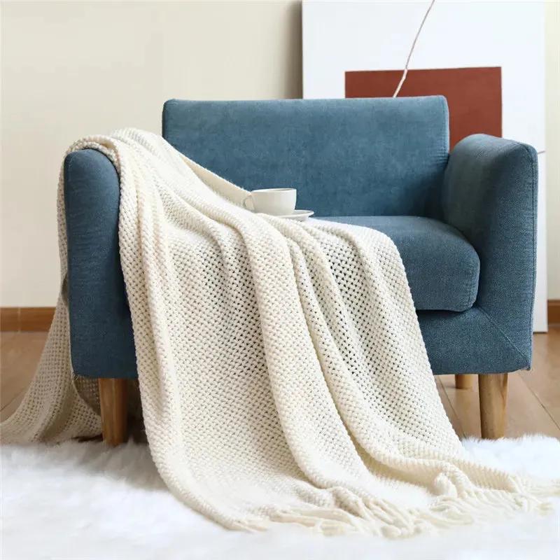 Nordic Knitted Shawl Sofa Blanket