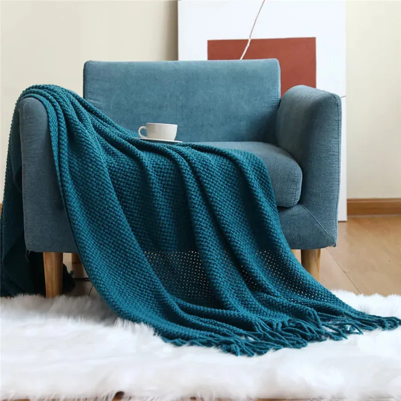 Nordic Knitted Shawl Sofa Blanket