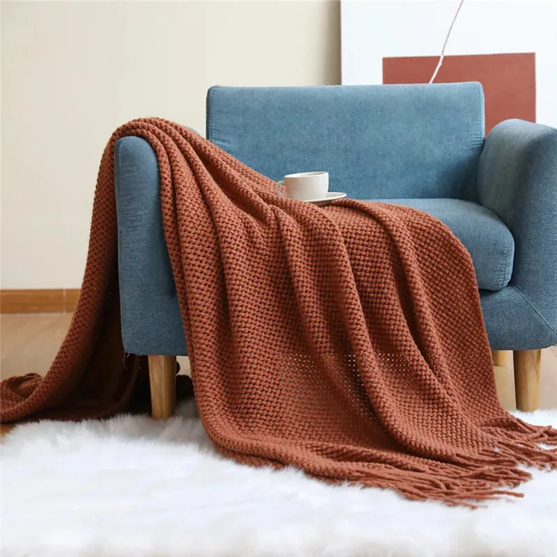 Nordic Knitted Shawl Sofa Blanket