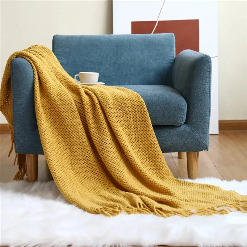 Nordic Knitted Shawl Sofa Blanket