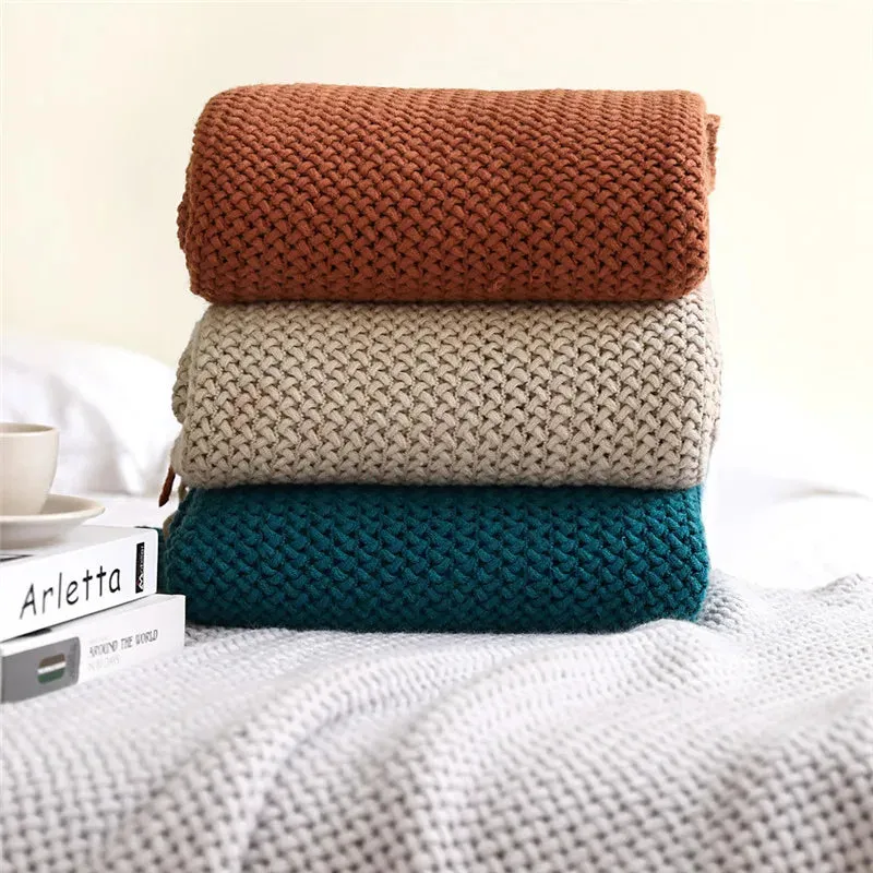 Nordic Knitted Shawl Sofa Blanket