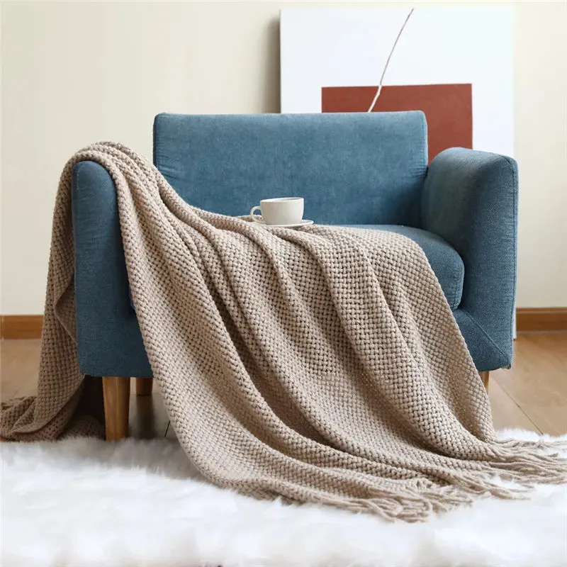 Nordic Knitted Shawl Sofa Blanket