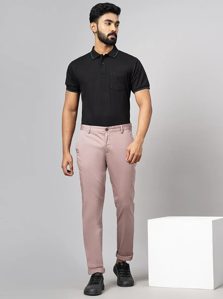 Onion Pink Solid Uno Fit Casual Trouser | JadeBlue