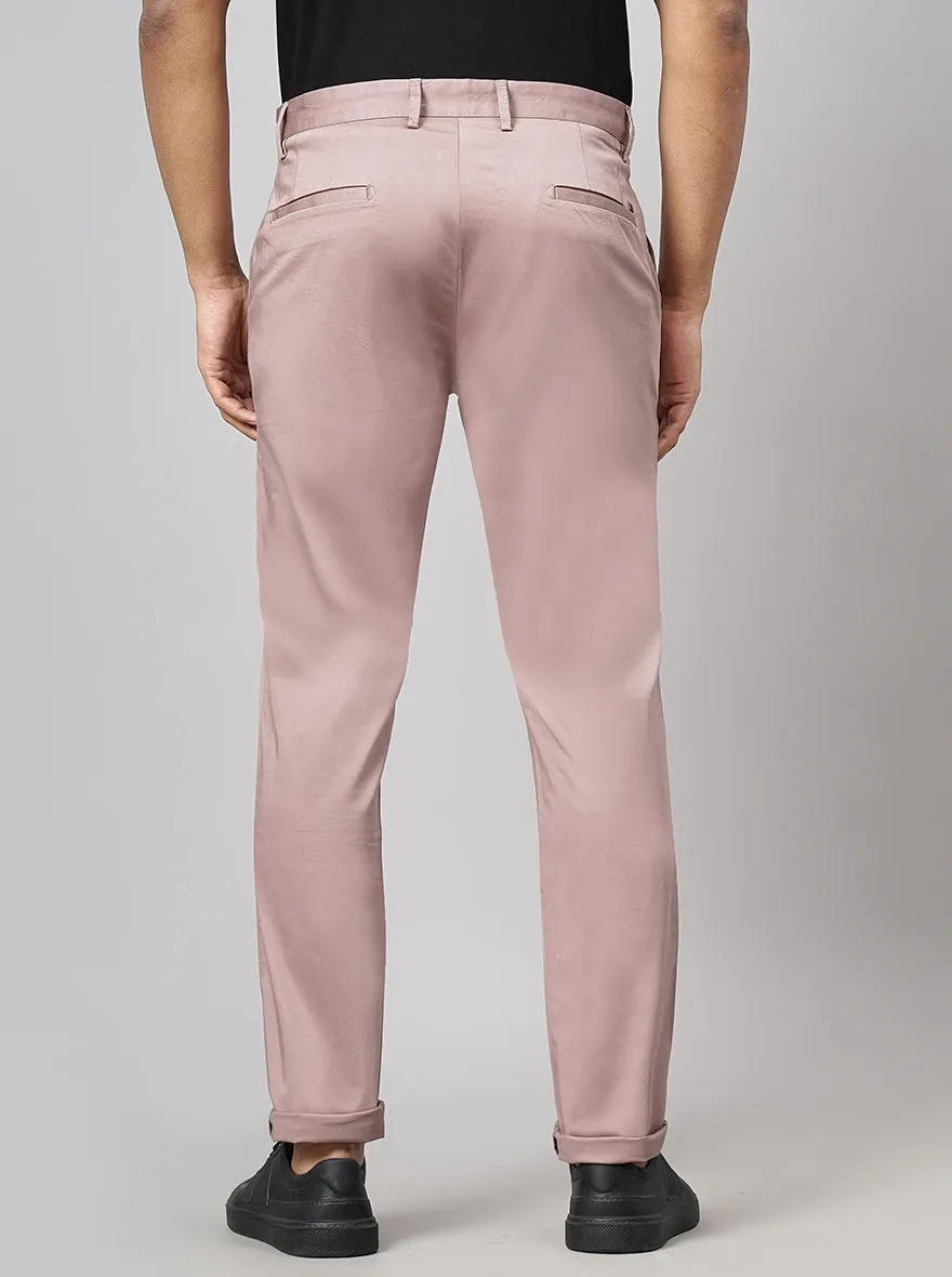 Onion Pink Solid Uno Fit Casual Trouser | JadeBlue