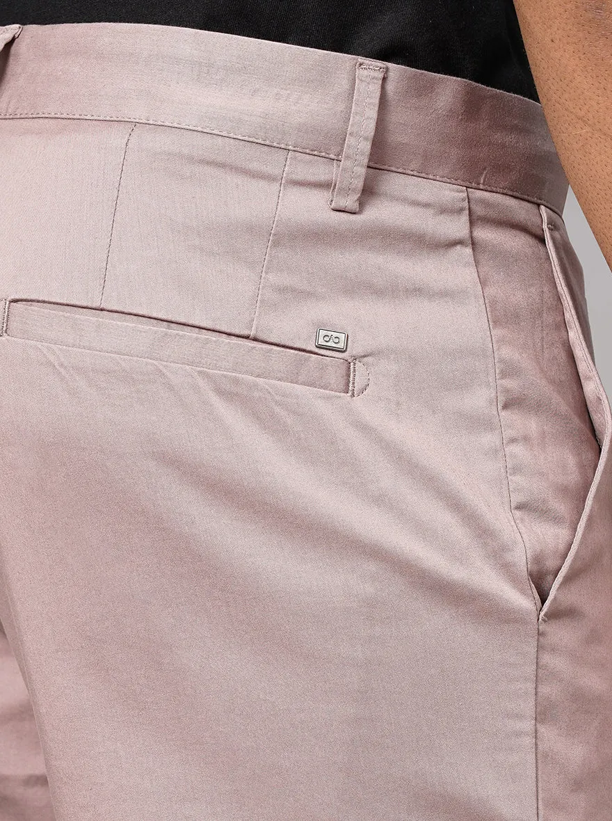 Onion Pink Solid Uno Fit Casual Trouser | JadeBlue