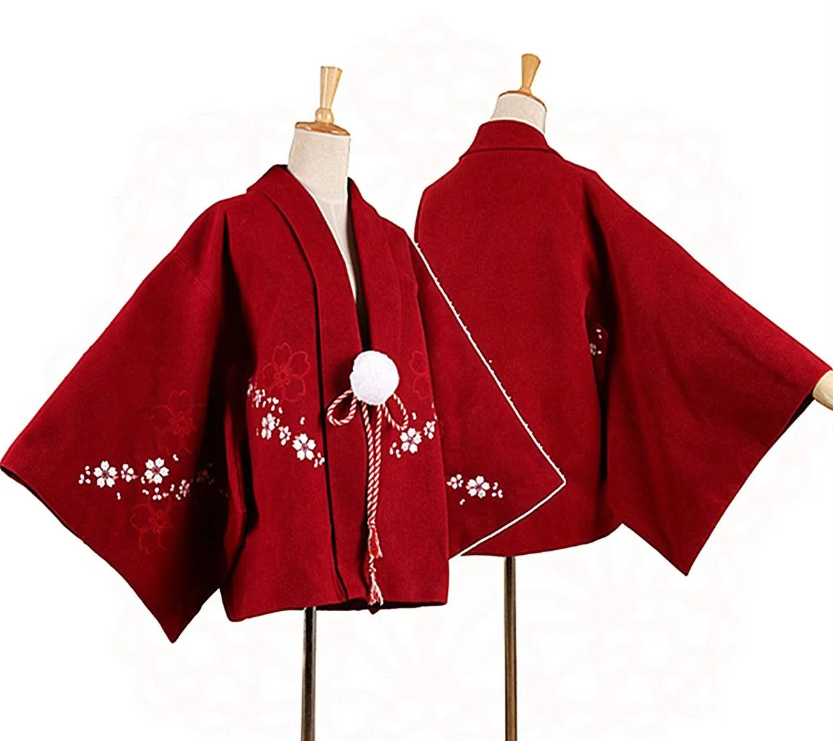 Red Maria~Wa Lolita Coat Red Embroidery Woolen Winter Coat