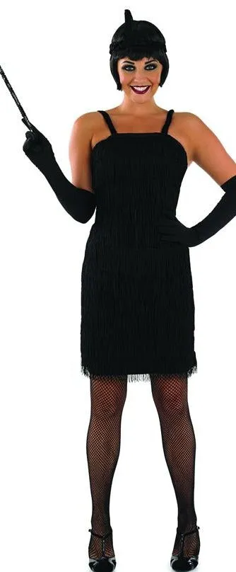 Roaring 1920's Girl Black Flapper Costume