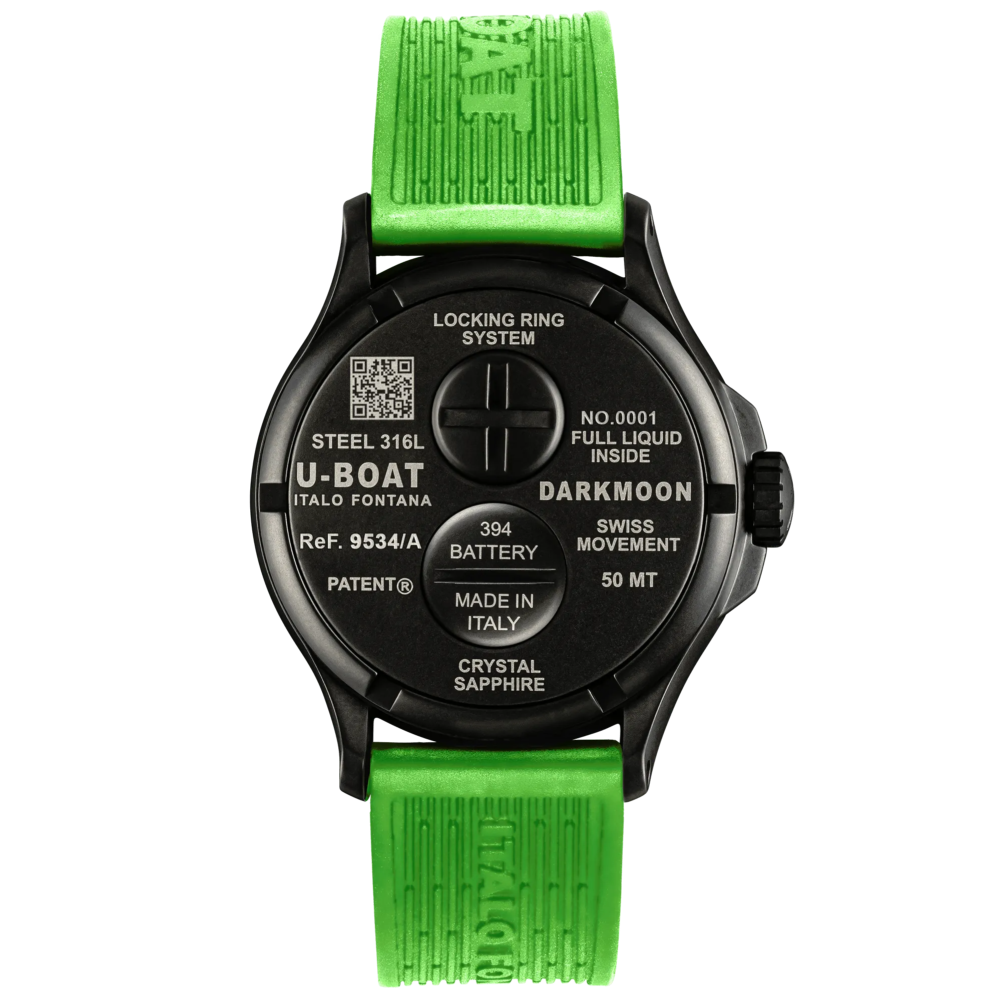 U-Boat Watch Darkmoon 44 Green Curve Black PVD 9534/A