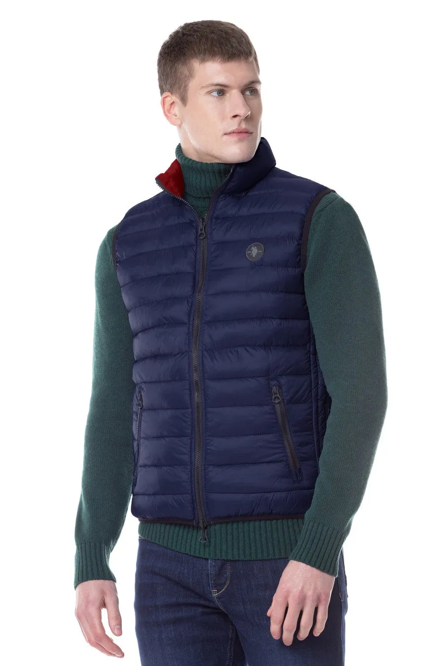 US POLO ASSN. MEN GILET JACKET IN BLUE