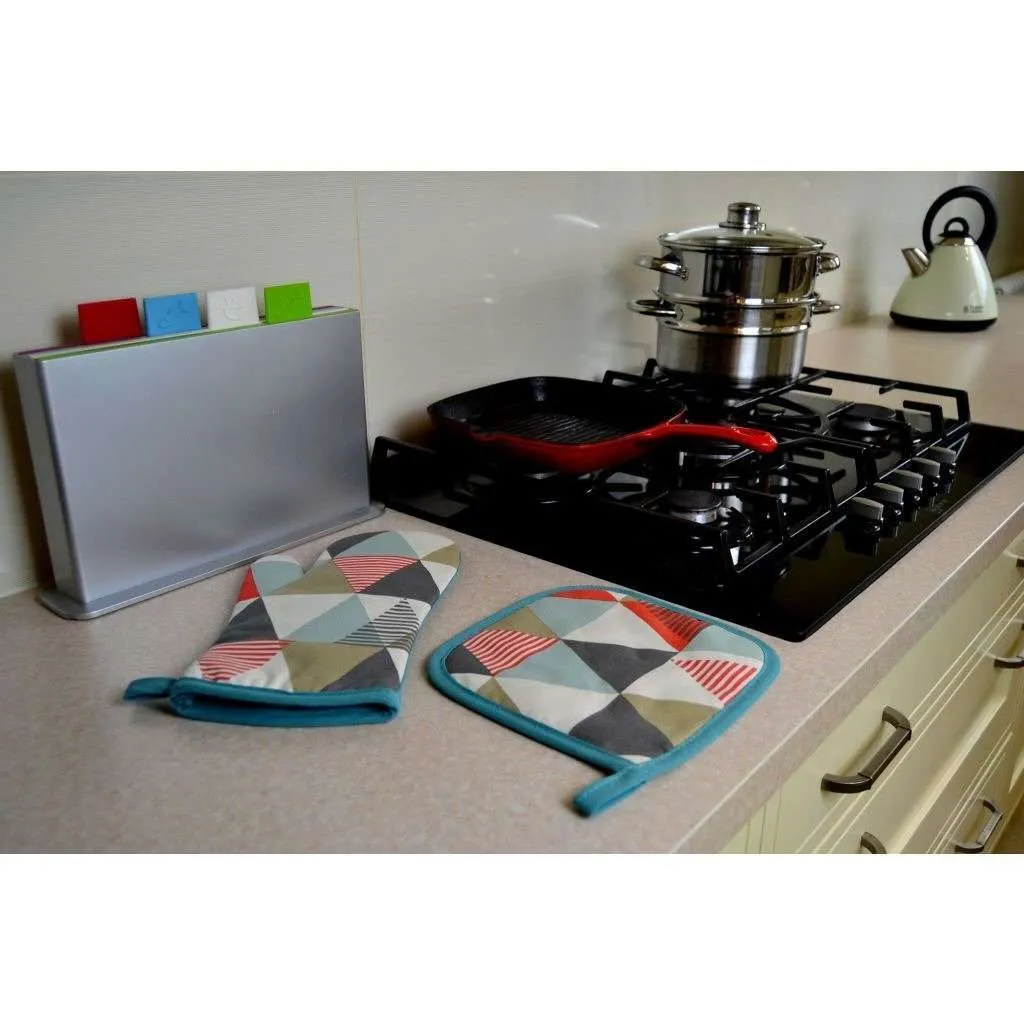 Vita Burnt Orange Cotton Print Single Oven Mitt