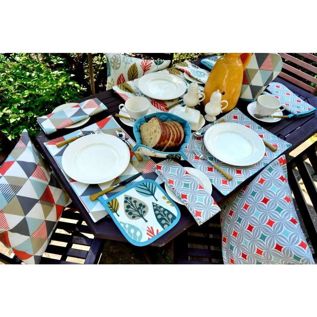 Vita Burnt Orange Cotton Print Single Oven Mitt