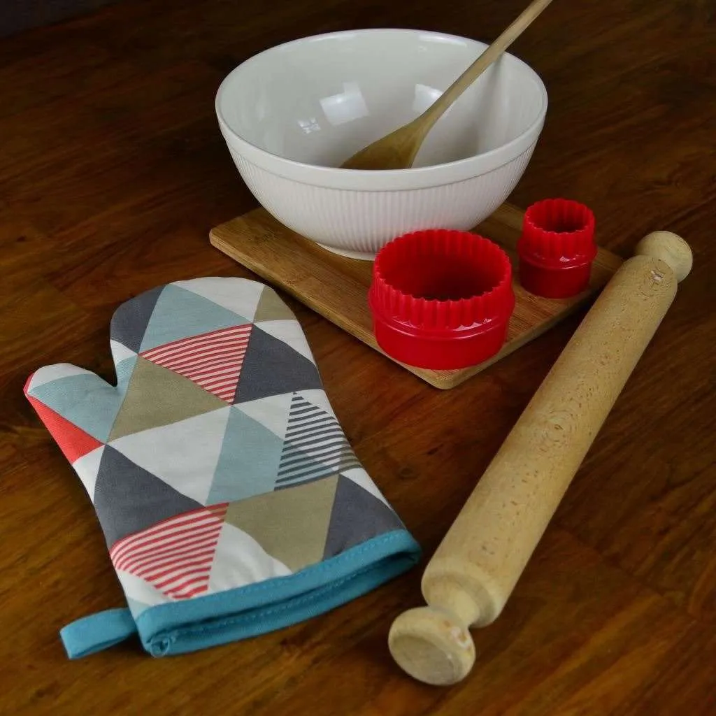 Vita Burnt Orange Cotton Print Single Oven Mitt
